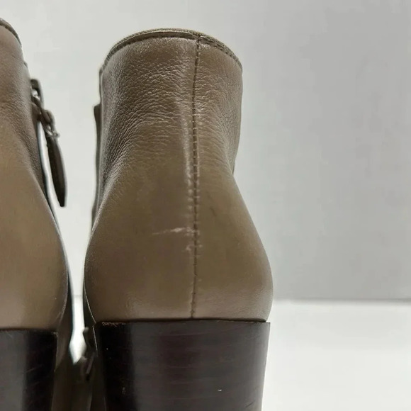 Tory Burch Bowie Heeled Leather Ankle Boots Taupe Brown Size 6.5 - Picture 6 of 13